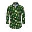 Chemise de Noël pour homme, manches longues, imprimé sapin de Noël intégral - Vert Armée XL