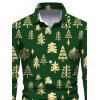 Chemise de Noël pour homme, manches longues, imprimé sapin de Noël intégral - Vert Armée XL