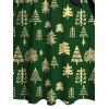 Robe de fête à imprimé sapin de Noël colorblock et ceinture croisée - Vert Armée S | US 4