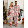 Couple Sleepwear Outfit Christmas Tree Elk Geometric Print Sleepwear Set - Rouge S | US 4