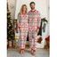 Couple Sleepwear Outfit Christmas Tree Elk Geometric Print Sleepwear Set - Rouge S | US 4