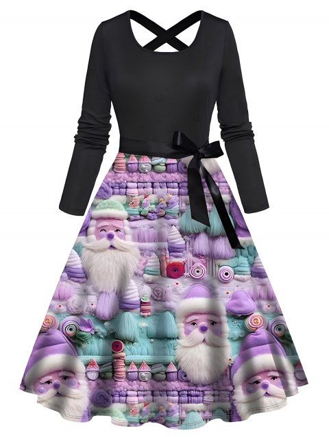 Robe de Noël Père Noël imprimée en 3D avec ceinture croisée