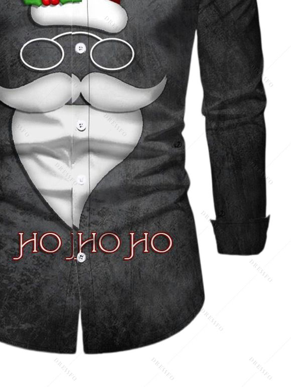 Holiday Couple Outfit Santa Claus Christmas Hat Letter Print Dress and Shirt Set - Noir S | US 4