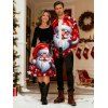 Christmas Couple Outfit Santa Claus Bell Print Belt Dress and Shirt Set - Rouge Vineux S | US 4
