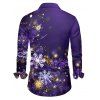 Christmas Snowflake Light Point Print Mini Dress and Turn Down Collar Casual Button-up Shirt Outfit - Pourpre S | US 4