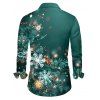 Christmas Snowflake Light Point Print Mini Dress and Turn Down Collar Casual Button-up Shirt Outfit - Vert S | US 4