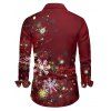 Christmas Snowflake Light Point Print Mini Dress and Turn Down Collar Casual Button-up Shirt Outfit - Rouge Vineux S | US 4