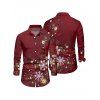 Christmas Snowflake Light Point Print Mini Dress and Turn Down Collar Casual Button-up Shirt Outfit - Rouge Vineux S | US 4
