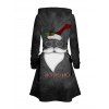 Robe sweat à capuche de Noël avec imprimé lettres et bonnet de Père Noël - Noir XXXXXL | US 20