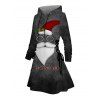 Robe sweat à capuche de Noël avec imprimé lettres et bonnet de Père Noël - Noir XXXXXL | US 20
