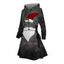 Robe sweat à capuche de Noël avec imprimé lettres et bonnet de Père Noël - Noir XXXXXL | US 20
