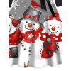 Robe de Noël à imprimé flocons et bonhommes de neige, ceinture croisée - Noir XXXXXL | US 20