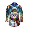 Chemise de Noël pour homme, imprimé bonhomme de neige et flocons de neige, manches longues colorées - multicolor A 5XL