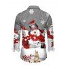 Chemise de Noël pour homme à manches longues avec imprimé bonhomme de neige, flocon de neige et lapin - Gris Clair 5XL