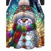 Robe de Noël imprimée de bonhommes de neige et de flocons de neige, avec ceinture croisée - Noir XXXXXL | US 20