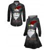 Holiday Couple Outfit Santa Claus Christmas Hat Letter Print Dress and Shirt Set - Noir S | US 4