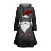 Holiday Couple Outfit Santa Claus Christmas Hat Letter Print Dress and Shirt Set - Noir S | US 4