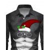 Holiday Couple Outfit Santa Claus Christmas Hat Letter Print Dress and Shirt Set - Noir S | US 4