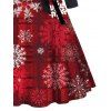 Christmas Couple Outfit Snowflake Plaid Print Belt Dress and Shirt Set - Rouge Vineux S | US 4
