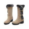 Colorblock Faux Fur Buckle Strap Snow Boots - café lumière EU 43