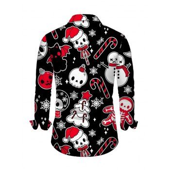 Couple Outfit Ghost Christmas Tree Snowflake Print Belt Dress and Shirt Set