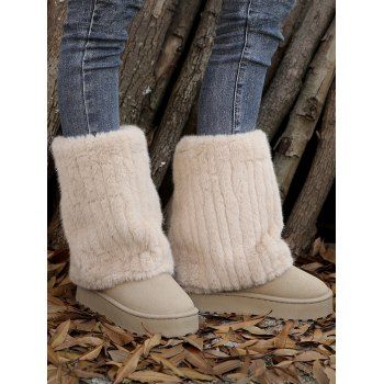 Slip-On Winter Boots for Women Plush Lined Ankle Snow Boots
