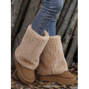 Slip-On Winter Boots for Women Plush Lined Ankle Snow Boots