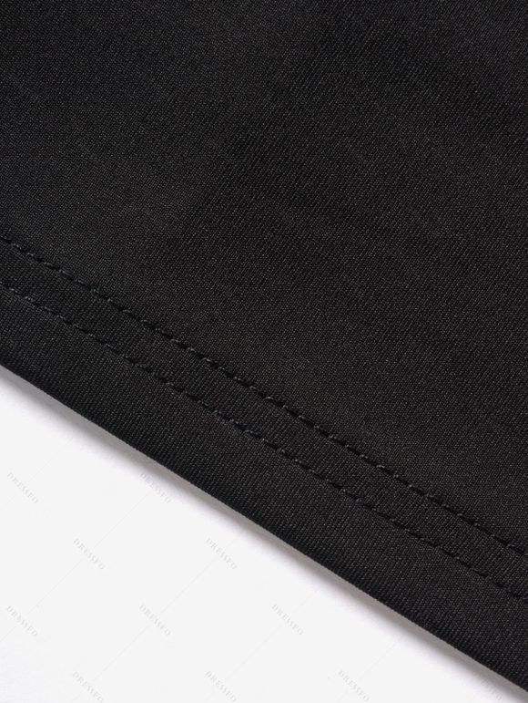 Robe gothique unie à œillets, lacets et bretelles à boucle, mini-robe - Noir XXL | US 12