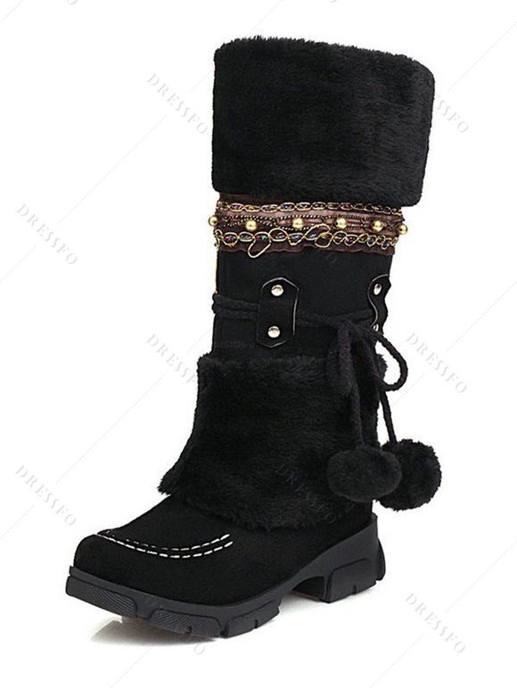 Winter Outfit Solid Color Textured Top Fleece-Lined Leggings and Boots Set - Vert Armée S | US 4