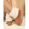 Warm Snow Boots Over-the-Knee Chunky Sole Knit Sock Outdoor Boots - Brun EU 37