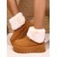Plush Lining Snow Boots Furry Cuff Round Toe Warm Boots - café lumière EU 42