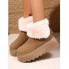 Plush Lining Snow Boots Furry Cuff Round Toe Warm Boots - café lumière EU 42
