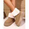 Plush Lining Snow Boots Furry Cuff Round Toe Warm Boots - café lumière EU 42