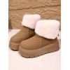 Plush Lining Snow Boots Furry Cuff Round Toe Warm Boots - café lumière EU 42