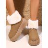 Plush Lining Snow Boots Furry Cuff Round Toe Warm Boots - café lumière EU 42