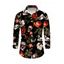 Chemise de vacances pour homme à manches longues avec imprimé tête de mort, fleurs, roses et feuilles - Noir 5XL