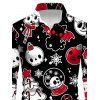 T-shirt à manches longues pour homme avec motif fantôme, sapin de Noël, flocon de neige et chauve-souris - Noir 5XL