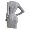 Winter Outfit Ribbed Tulip Hem Bodycon Dress Leggings and Boots Set - Gris Clair S | US 4