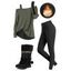Winter Outfit Solid Color Textured Top Fleece-Lined Leggings and Boots Set - Vert Armée S | US 4