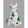 Couple Outfit Christmas Tree Lightning Chains Print Faux Fur Dress and Shirt Set - Blanc S | US 4
