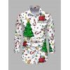 Couple Outfit Christmas Tree Lightning Chains Print Faux Fur Dress and Shirt Set - Blanc S | US 4