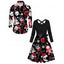 Couple Outfit Ghost Christmas Tree Snowflake Print Belt Dress and Shirt Set - Noir S | US 4