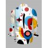 Chemise à manches longues pour homme, imprimée de motifs géométriques colorés - multicolor 5XL