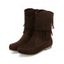 Solid Color Boots Tassel Slip On Flat Platform Outdoor Boots - Brun EU 42