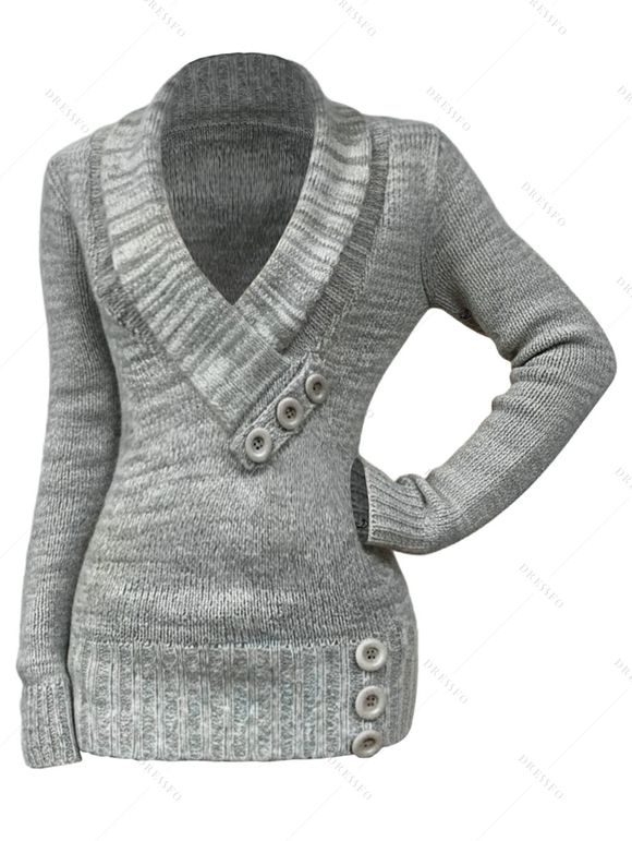Winter Outfit Heather Sweater Fleece-Lined Leggings and Boots Set - Gris Foncé S | US 4