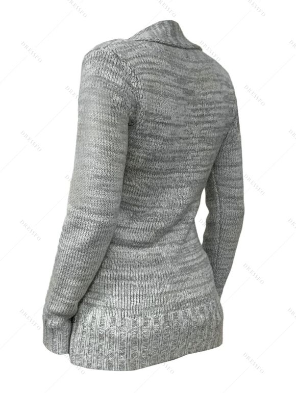 Winter Outfit Heather Sweater Fleece-Lined Leggings and Boots Set - Gris Foncé S | US 4