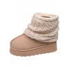 Warm Snow Boots Over-the-Knee Chunky Sole Knit Sock Outdoor Boots - café lumière EU 38