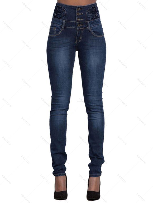 Winter Couple Outfit Jacquard Geometric Print Sweater Jeans and Boots Set - Blanc de Crème S | US 4