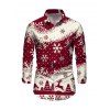Couple Outfit Christmas Tree Elk Snowflake Print Belt Dress and Shirt Set - Rouge Vineux S | US 4