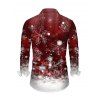 Christmas Couple Outfit Snowflake Print Crossover Belt Dress and Shirt Set - Rouge Vineux S | US 4